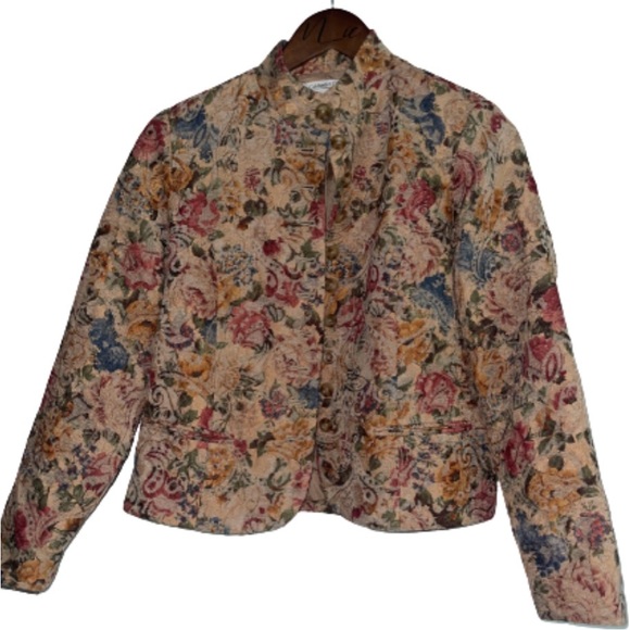 Coldwater Creek Jacquard Cropped Jacket Blazer - Picture 1 of 6